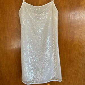 White Sequin Staud Minnie Dress - Size 6